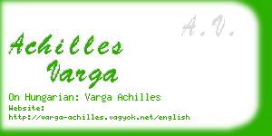 achilles varga business card